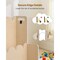Natural Wood Scalloped Bookshelf for Kids with 3 Open Cubes Side Hooks, and Anti-Tip Design